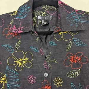 Vintage Carole Little Embroidered Silk Vest